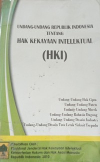 Image of Undang-Undang RI Tentang Hak Kekayaan Intelektual (HKI)