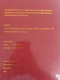 Image of WANPRESTASI DALAM PERJANJIAN UNTUK MELAKUKAN PEKERJAAN KEGIATAN OUTING (STUDI KASUS PUTUSAN NOMOR 46/Pdt.G/2019/PN.Blb)