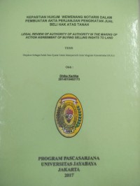 Image of Kepastian Hukum Wewenang Notaris Dalam Pembuatan Akta Perjajian Pengikatan Jual Beli Hak Atas Tanah