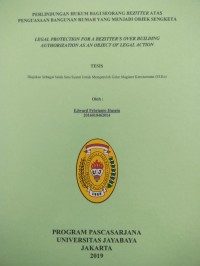 Image of Perlindungan Hukum Bagi Seorang BEZITTER Atas Penguasaan Bangunan Rumah Yang Menjadi Objek Sengketa