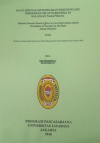 Image of Upaya BNN Dalam Penegakan Hukum Pelaku Peredaran Gelap Narkotika Dikalangan Narapidana
