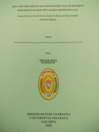 Image of Akta Notaris Sebagai Alat Bukti Surat Dalam Sengketa Perlindungan Hak Cipta Karya Musik Dan Lagu