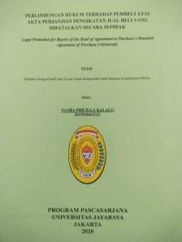 Image of Perlindungan Hukum Terhadap pembeli Atas Akta Perjanjian Pengikatan Jual Beli Yang Dibatalkan Secara Sepihak