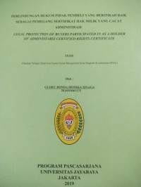 Image of Perlindungan Hukum Pihak Pembeli Yang Beritikad Baik Sebagi Pemegang Sertifikat Hak Milik Yang Cacat Administrasi