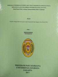 Kebijakan Pembebasan Bersyarat Bagi Narapidana Sebagai Upaya Menanggulangi Kelebihan Penghuni (Over Capacity) (Studi Kasus Pada Lembaga Pemasyarakatan Kelas 1 Cipinang)