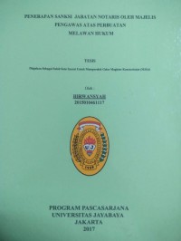 Image of Penerapan Sanksi Jabatan Notaris Oleh Majelis Pengawas Atas Perbuatan Melawan Hukum
