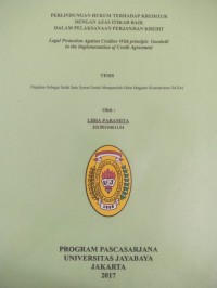 Image of Perlindungan Hukum Terhadap Kreditur Dengan Azas Itikad baik Dalam Pelaksanaan Perjanjian Kredit