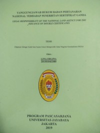 Image of Tanggungjawab Hukum Badan Pertanahan Nasional Terhadap Penerbitan Sertifikat Ganda