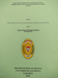 Image of Kepastian Hukum Pencantuman Klausula Pembayaran Lunas Dalam Transaksi Jual Beli Tanah