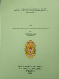 Upaya Pemberantasan Terhadap Pelaku Peredaran Penyalahgunaan Narkotika di Indonesia