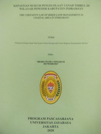 Image of KEPASTIAN HUKUM PENGELOLAAN TANAH TIMBUL DIWILAYAH PEPESISR KABUPATEN INDRAMAYU
