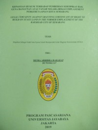 Image of Kepastian Hukum Terhadap Pemberian Sertifikat Hak Guna Bangunan Atas Tanah Negara Bekas Emplasement Perkeretaapian Kota Semarang