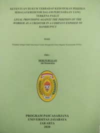 Image of Ketentuan Hukum Terhadap Keududukan Pekerja Sebagai Kreditor Dalam Perusahaan Yang Terkena Pailit