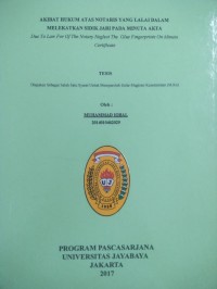 Akibat Hukum Atas Notaris Yang Lalai Dalam Melekatkan Sidik Jari Pada Minuta Akta