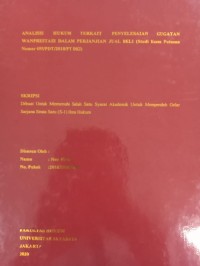 ANALISIS HUKUM TERKAIT PENYELESAIAN GUGATAN WANPRESTASI DALAM PERJANJIAN JUAL BELI (Studi Kasus Putusan Nomor 695/PDT/2018/PT DKD)