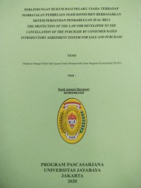 Image of Perlindungan Hukum Bagi Pelaku Usaha Terhadap Pembatalan Pembelian Oleh Konsumen Berdasarkan Sistem Perjanjian Pendahuluan Jual Beli