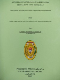 Image of Kepastian Hukum Dalam Jual Beli Saham Perusahaan Yang Bersyarat