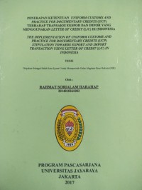 Image of Penerapan Ketentuan Unifom Customs And Pratice For Documentary Credits (UCP) Terhadap Transaksi Ekspor dan Impor Yang Menggunakan Letter of Credit (L/C) Di Indonesia