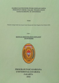 Image of Hambatan Penyidik Polri Dengan Jaksa Penuntut Umum Dalam Penanganan Kasus Korupsi Di Indonesia