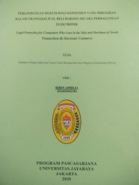 Image of Perlindungan Hukum Bagi Konsumen Yang Dirugikan Dalam Transaksi Jual Beli Barang Secara Perdagangan Elektronik