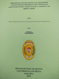 Image of Perlindungan Hukum Penjualan Saham Milik Yayasan Kepada Perseroan Yang Terafiliasi