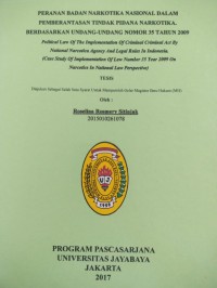 Image of Peranan Badan Narkotika Dalam Pemberantasan Tindak Pidana Narkotika Berdasarkan Undang Undang Nomor 35 Tahun 2009