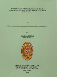Image of Kekuatan Akta Dibawah Tangan Yang Telah Dilegalisasikan Oleh Notaris Sebagai Alat Bukti Di Pengadilan