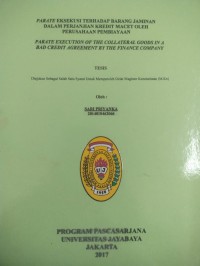 Parate Eksekusi Terhadap Barang Jaminan Dalam Perjanjian Kredit Macet Oleh Perusahaan Pembiayaan