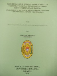 Image of Kedudukan Girik Sebagai Dasar Pembuatan Sertifikat Hak Atas Tanah Dalam Sistem Hukum Pertanahan Indonesia
