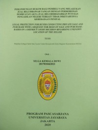 Image of Perlindungan Hukum Bagi Yang Melakuakan Jual beli Dibawah Tangan Dengan Permohonan Pembuatan Akta Jual Beli Berdasarkan Putusan Pengadilan Negeri Terkait Tidak Diketahuinya Keberadaan Penjual