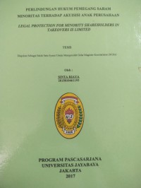 Image of Perlindungan Hukum Pemegang Saham Minoritas Terhadap Akuisi Anak Perusahaan
