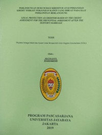 Image of Perlindungan Hukum Bagi Kreditur Atas Perjanjian Kredit Terkait Perjanjian Kawin Yang Dibuat Pada Saat Perkawinan Berlangsung