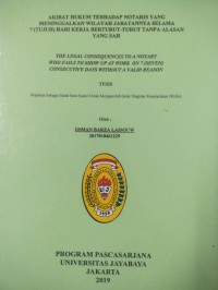 Image of Akibat Hukum Terhadap Notaris Yang Meninggalkan Wilayah jabatannya Selama 7 (tujuh) Hari Kerja Berturut turut Ttampa Alasan Yang Sah