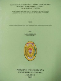 Image of Kedudukan Surat Wasiat Tanpa Akta Notaris Menurut Hukum Adat Perdata barat (Burgelijk Wetboek)