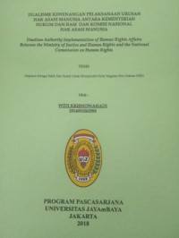 Image of Dualisme Kewenangan Pelaksanaan Urusan Hak Asasi Manusia Antara Kementerian Hukum Dan Ham Dan Komisi Nasional Hak Asasi Manusia