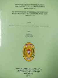 Image of Efektivitas Hukum Pebankan Hak Tanggungan Atas Tanah Yang Belum Bersertifikat
