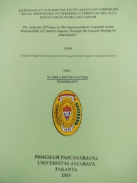 Image of Kewenangan Notaris Dalam Pelaksanaan Corporate Social Responsibility Perseroan Terbatas Melalui Rapat Umum Pemegang Saham
