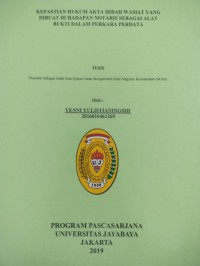 Image of Kepastian Hukum Akta Hubah Wasiat Yang Dibuat Hadapan Notaris Sebagai Alar Bukti Dalam Perkara Perdata