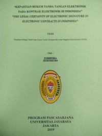 Kepastian Hukum Tanda Tangan Elektronik Pada Kontrak Elektronik Di Indonesia